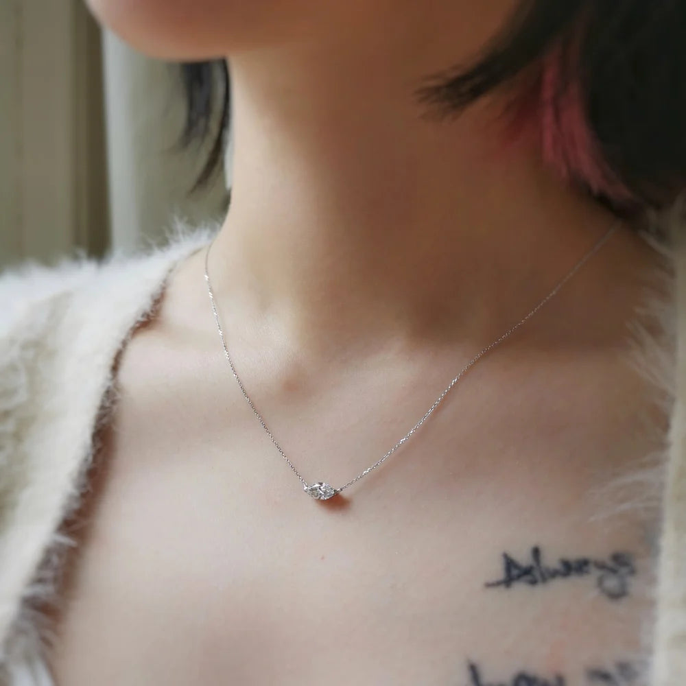 18K Marquise Lab-grown Diamond Necklace