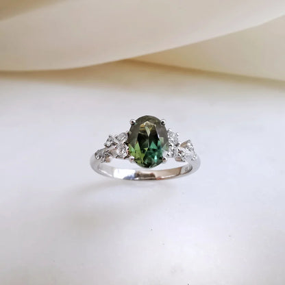 The Gardenia Green Sapphire Ring