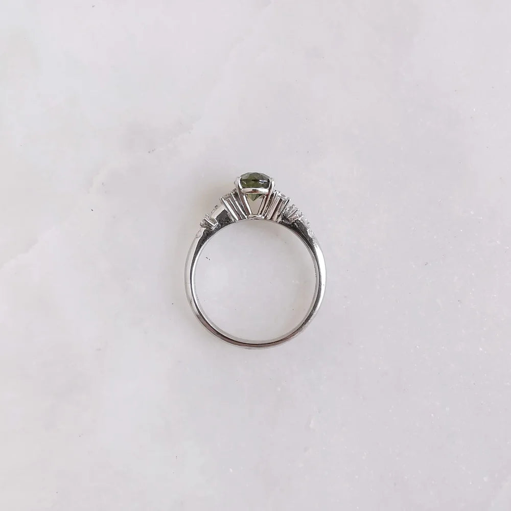 The Gardenia Green Sapphire Ring