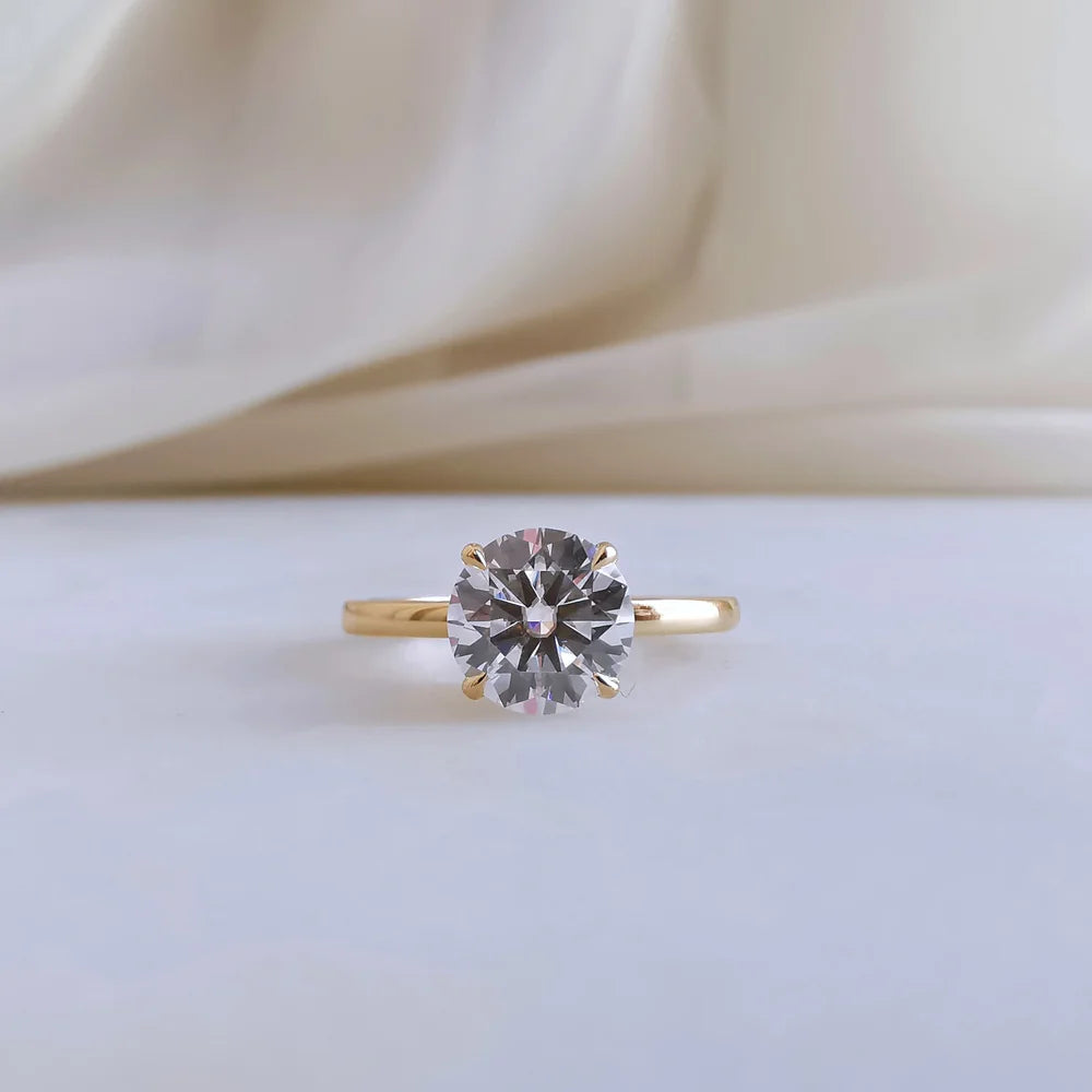 The Lotus Round Moissanite Ring