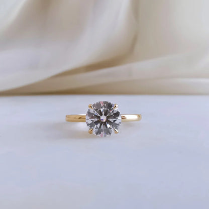 The Lotus Round Moissanite Ring