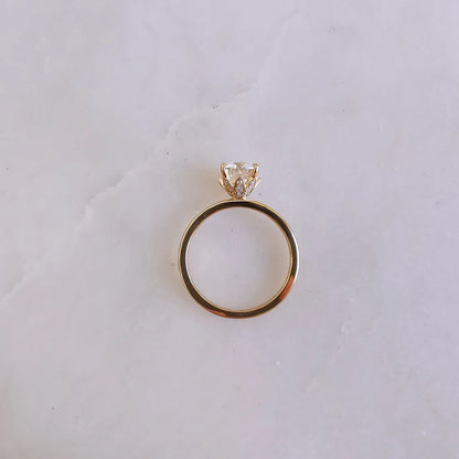 The Lotus Round Moissanite Ring