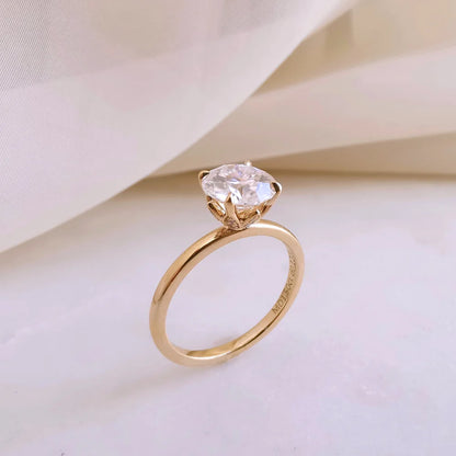 The Lotus Round Moissanite Ring