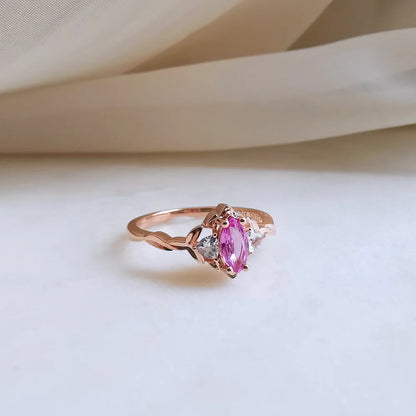14K Primrose Pink Sapphire Ring