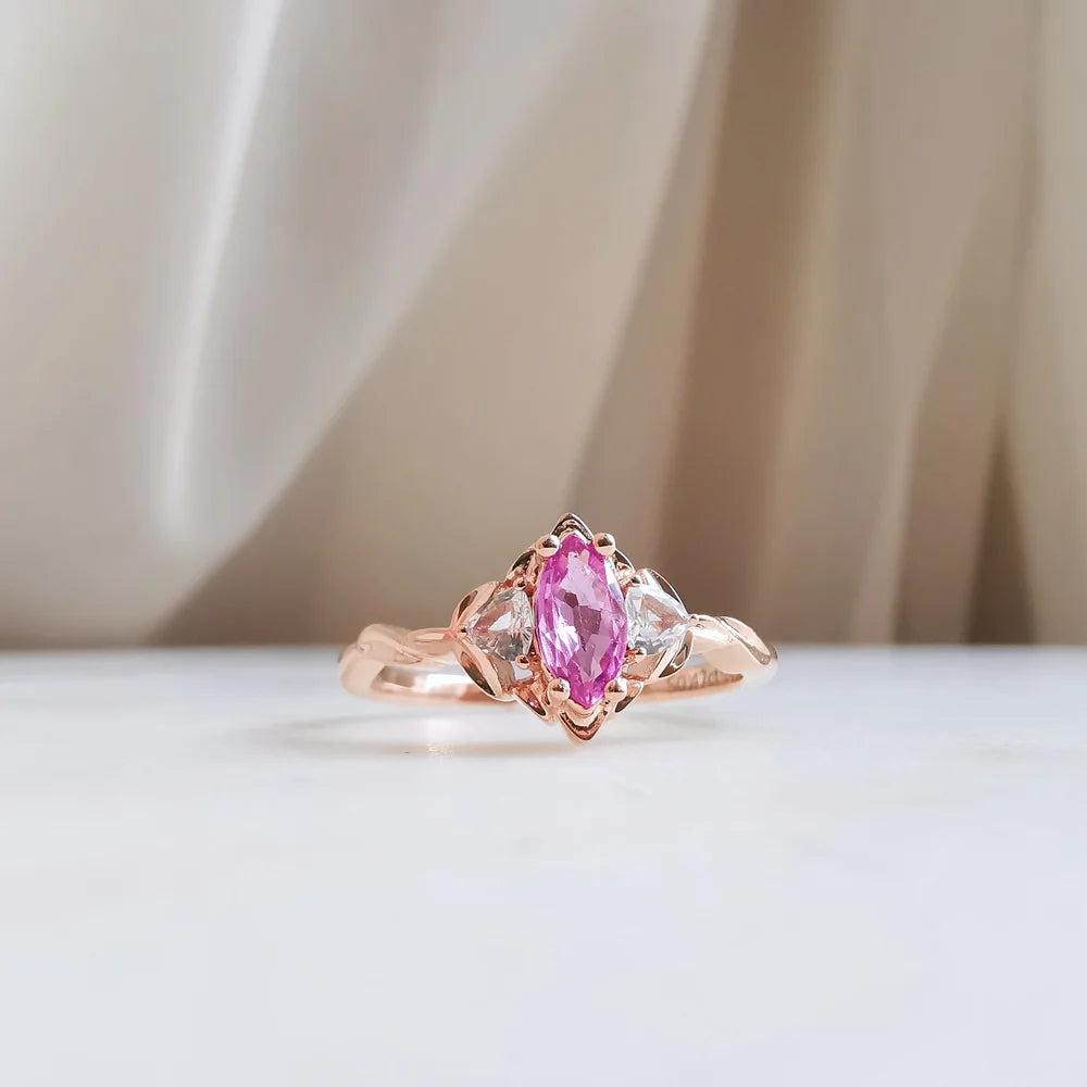 14K Primrose Pink Sapphire Ring