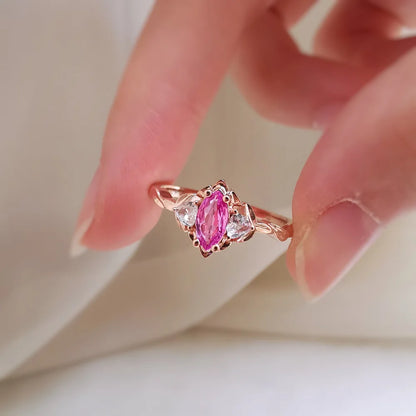 14K Primrose Pink Sapphire Ring
