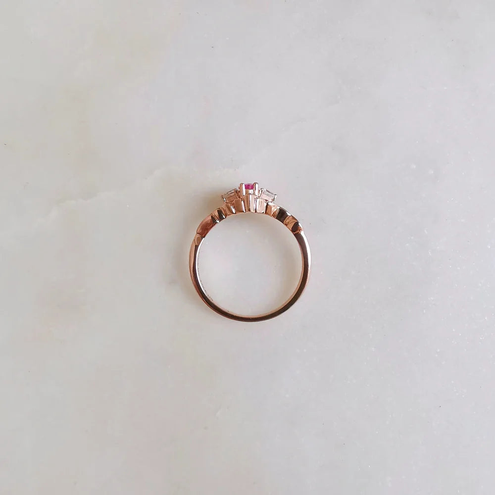 14K Primrose Pink Sapphire Ring