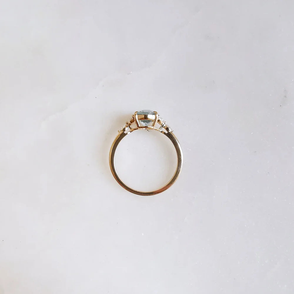 18K Enchanted Blue Aquamarine Ring