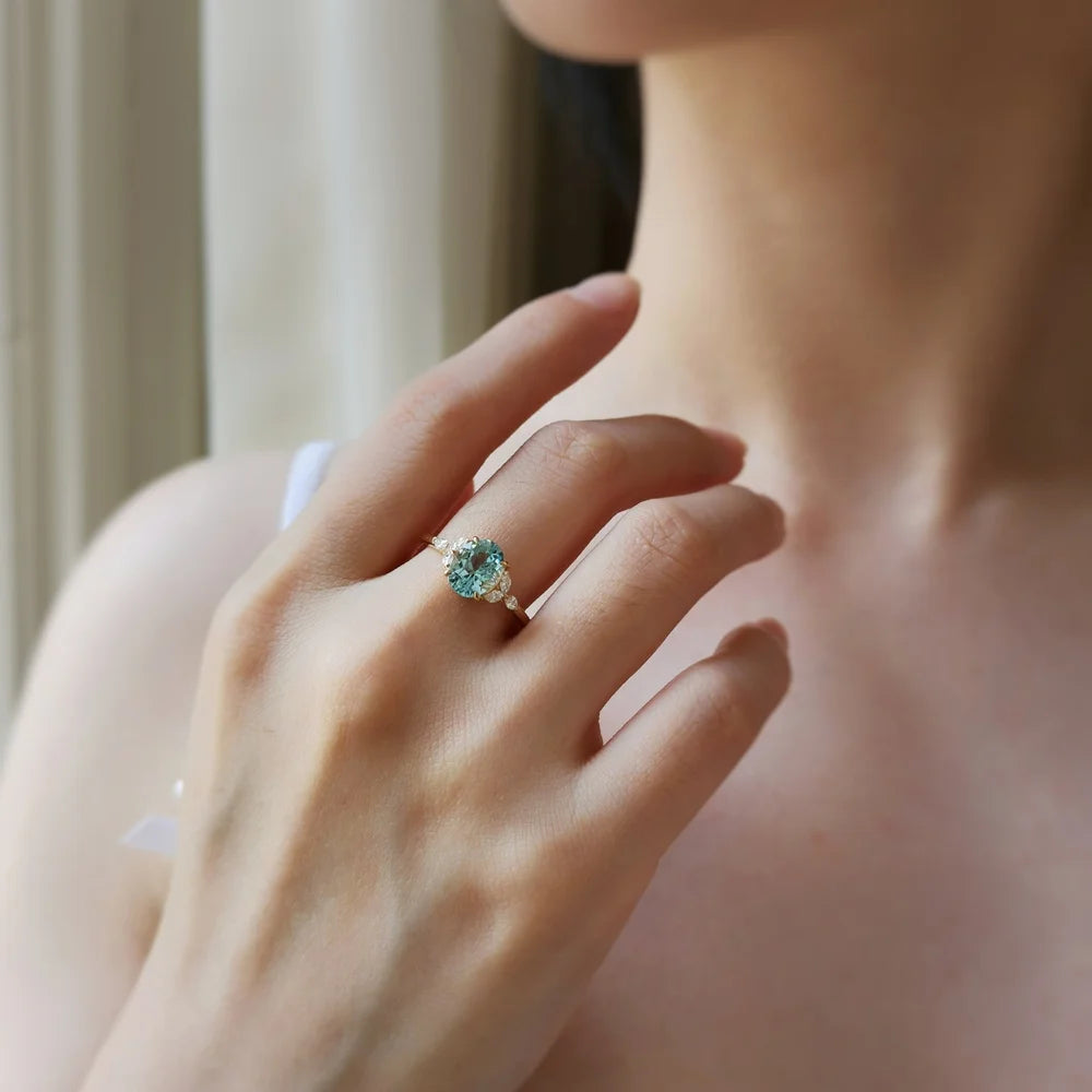18K Enchanted Blue Aquamarine Ring