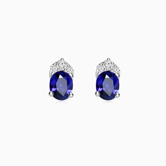 Sapphire Crown Stud Earrings