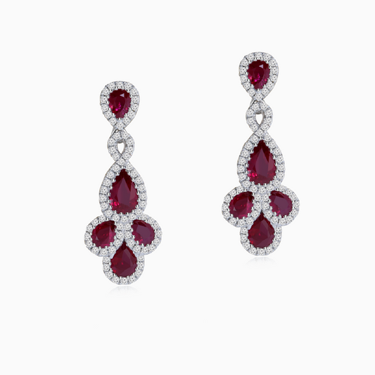 Royal Ruby Drop Earrings