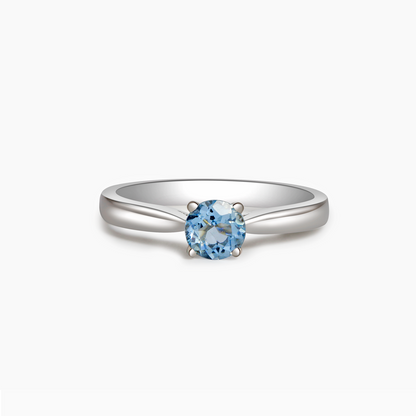 Classic round Aquamarine ring