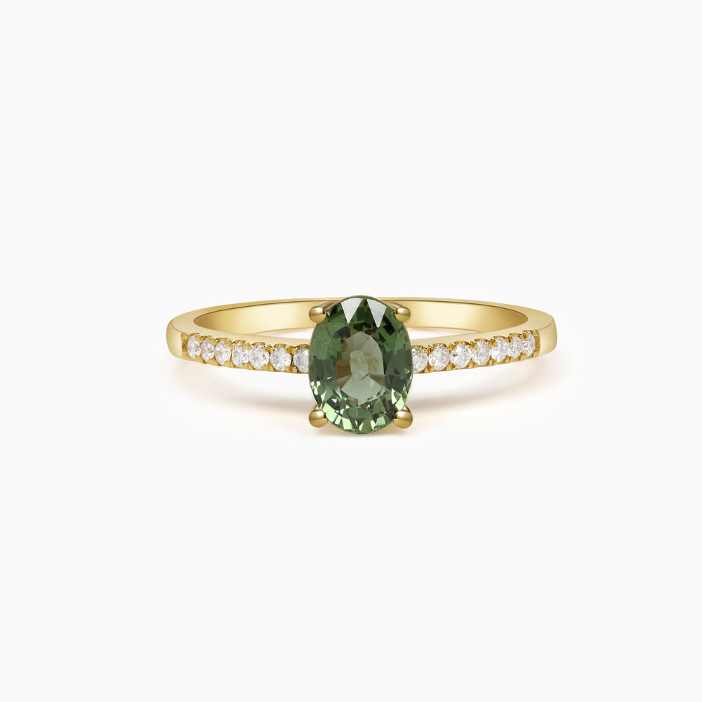 18K Cielo Green Sapphire Ring