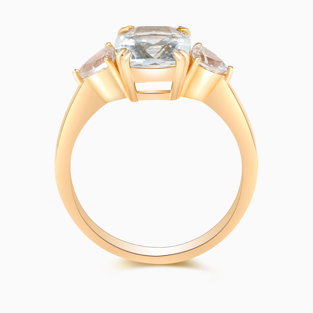 Antique Double Claw Aquamarine Ring