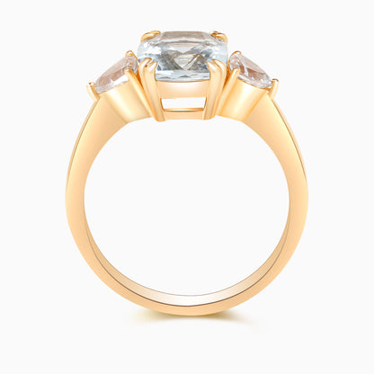 Antique Double Claw Aquamarine Ring