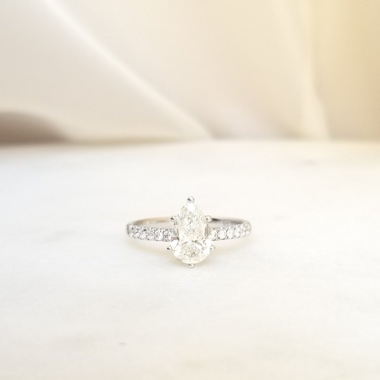 MIST Pear Solitaire Diamond Engagement Ring