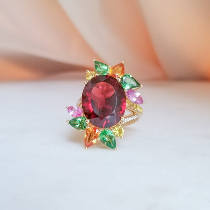 Tropical Blast Garnet Ring