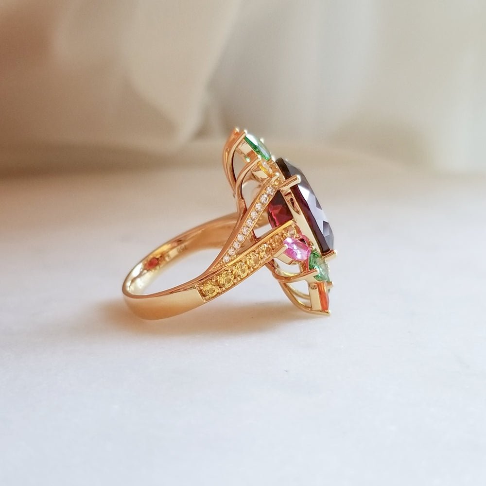 Tropical Blast Garnet Ring