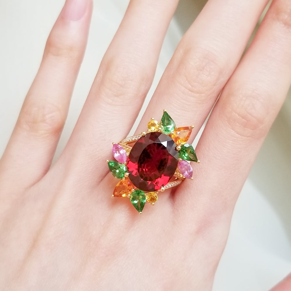 Tropical Blast Garnet Ring