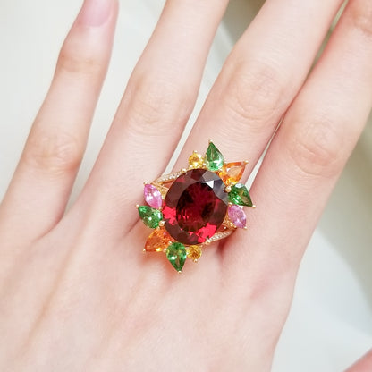 Tropical Blast Garnet Ring