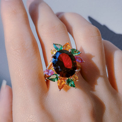 Tropical Blast Garnet Ring
