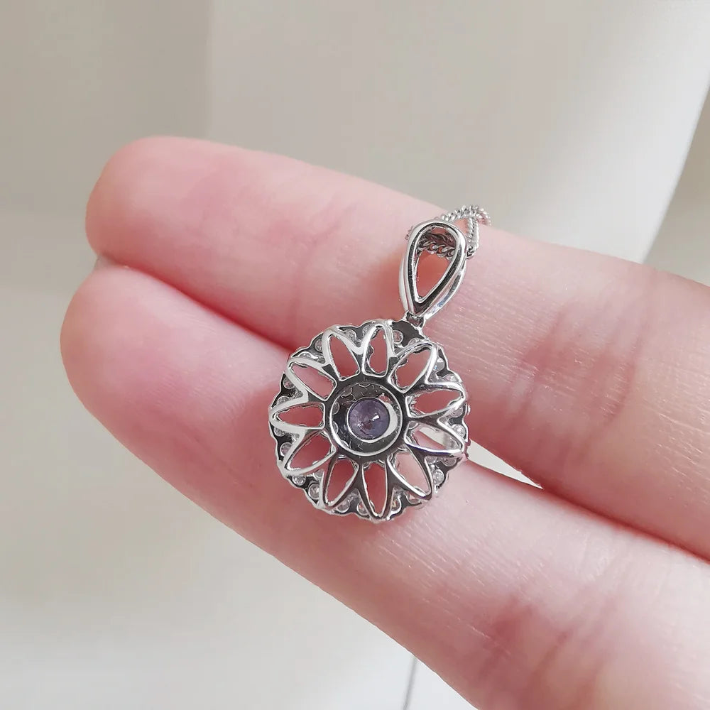 18K Winter Solstice Blue Sapphire and Diamond Pendant