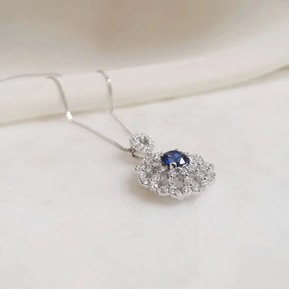 18K Winter Solstice Blue Sapphire and Diamond Pendant