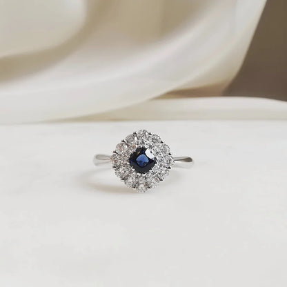 18K Winter’s Kiss Blue Sapphire and Diamond Ring