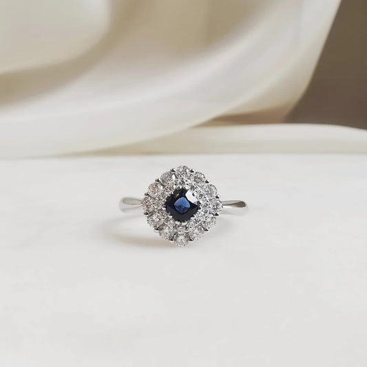 18K Winter’s Kiss Blue Sapphire and Diamond Ring