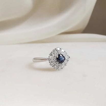 18K Winter’s Kiss Blue Sapphire and Diamond Ring