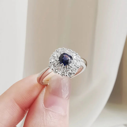 18K Winter’s Kiss Blue Sapphire and Diamond Ring