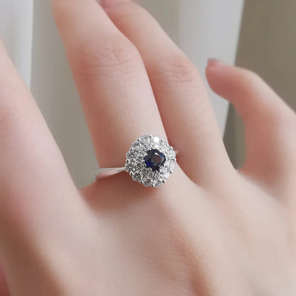 18K Winter’s Kiss Blue Sapphire and Diamond Ring