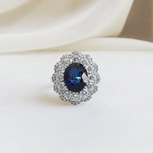 18K Enchanted Mirror Blue Sapphire and Diamond Ring - Avaliable upon enquiry