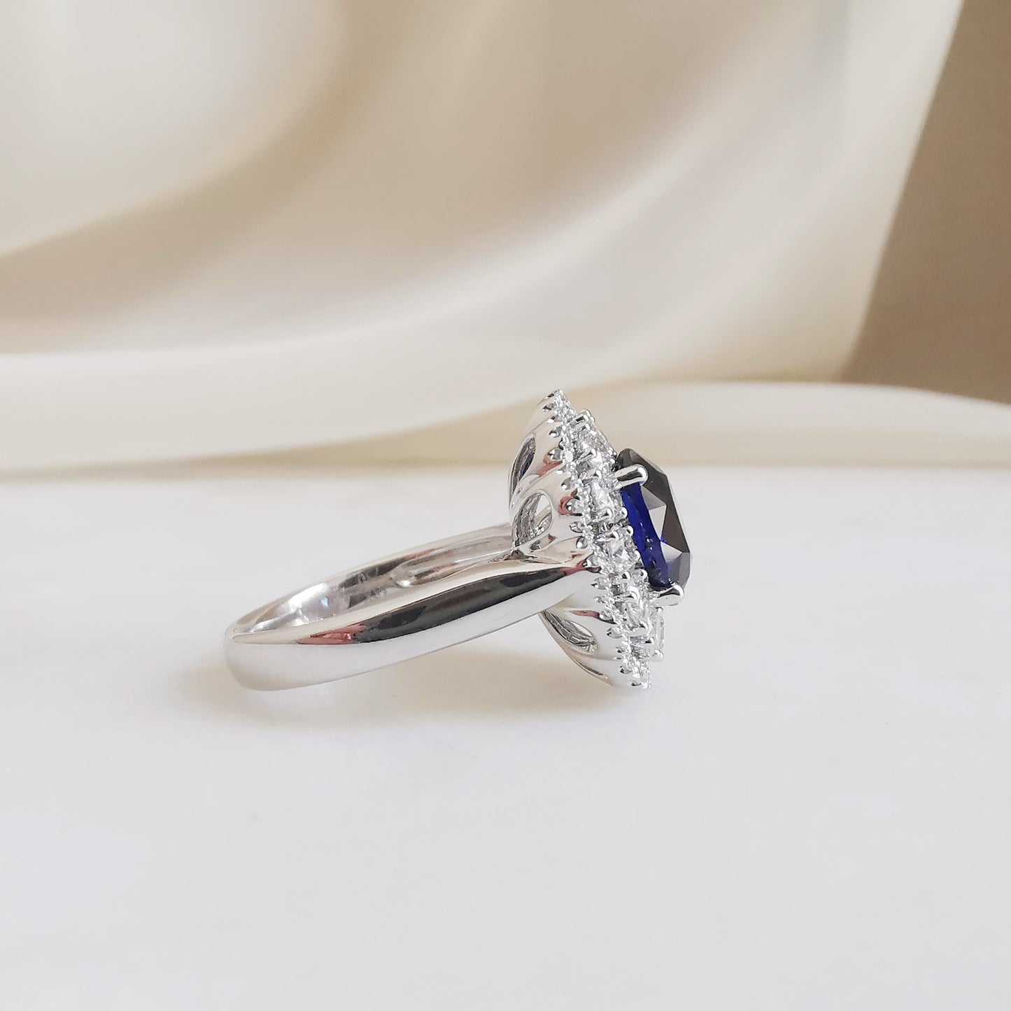 18K Enchanted Mirror Blue Sapphire and Diamond Ring - Avaliable upon enquiry