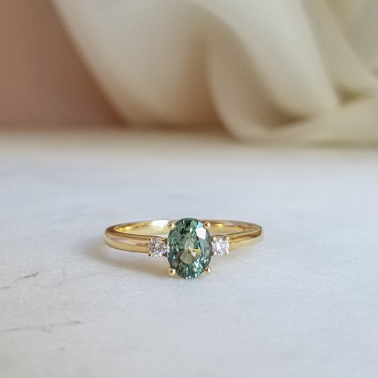 COSMIC Green Sapphire Engagement Ring