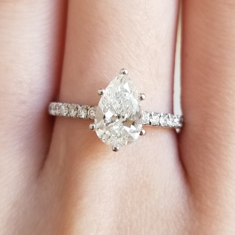 MIST Pear Solitaire Diamond Engagement Ring